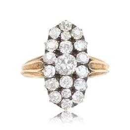 Top View Old European Cut Diamond Ring Clarence Ring 14946