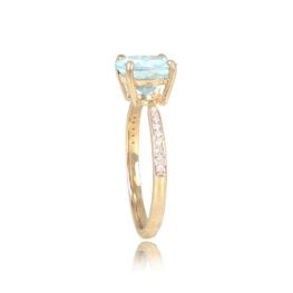 1.90ct Round Aquamarine Gold Engagement Ring - Coppabella Ring 14956 TSV