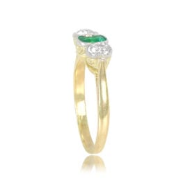 14960 TSV 1000P Three stone emerald and diamond ring Lakeside ring