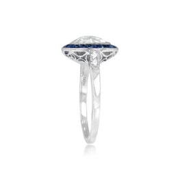 Top Side View 1.56 Carat Diamond and Sapphire Ring Ambler Ring 14999