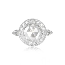 Top View Platinum Halo Engagement Ring Parma Ring 15000