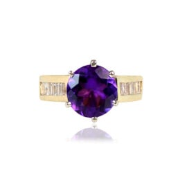 Top View 2.48 Carat Amethyst Engagement Ring Anzac Ring 15023