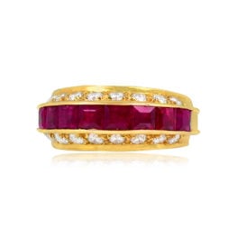 Top View Ruby and Diamond Cocktail Ring Ardonia Ring 15141