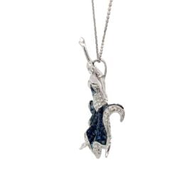 Sapphire And Diamond Ballerina Pendant Necklace 15151 Side View