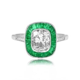 Top View GIA-Certified 1.11 carat Cushion-Cut Diamond Engagement Ring 15157