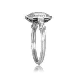0.50ct Emerald Cut center diamond GIA Diamond Platinum Oxford Ring 15194