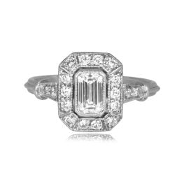 0.50ct Emerald Cut GIA Diamond Platinum Oxford Ring 15194