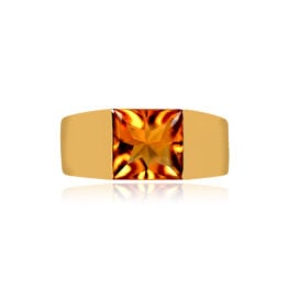 Top View Citrine and 18k Yellow Gold Engagement Ring 15236