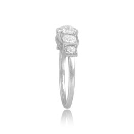 Platinum Art Deco 0.85ct Center Ring Bellevue Ring Top Side View 15239