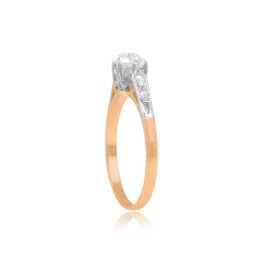 Top Side View Old European Cut Diamond Ring 15243
