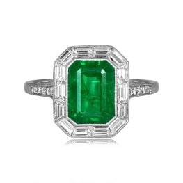 2.52ct GIA Emerald-Cut Emerald and Diamond Tabriz Ring 15270