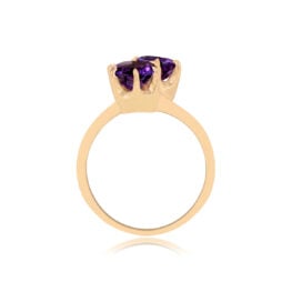 Amethyst Toi Et Moi Two Stone Ring Side View