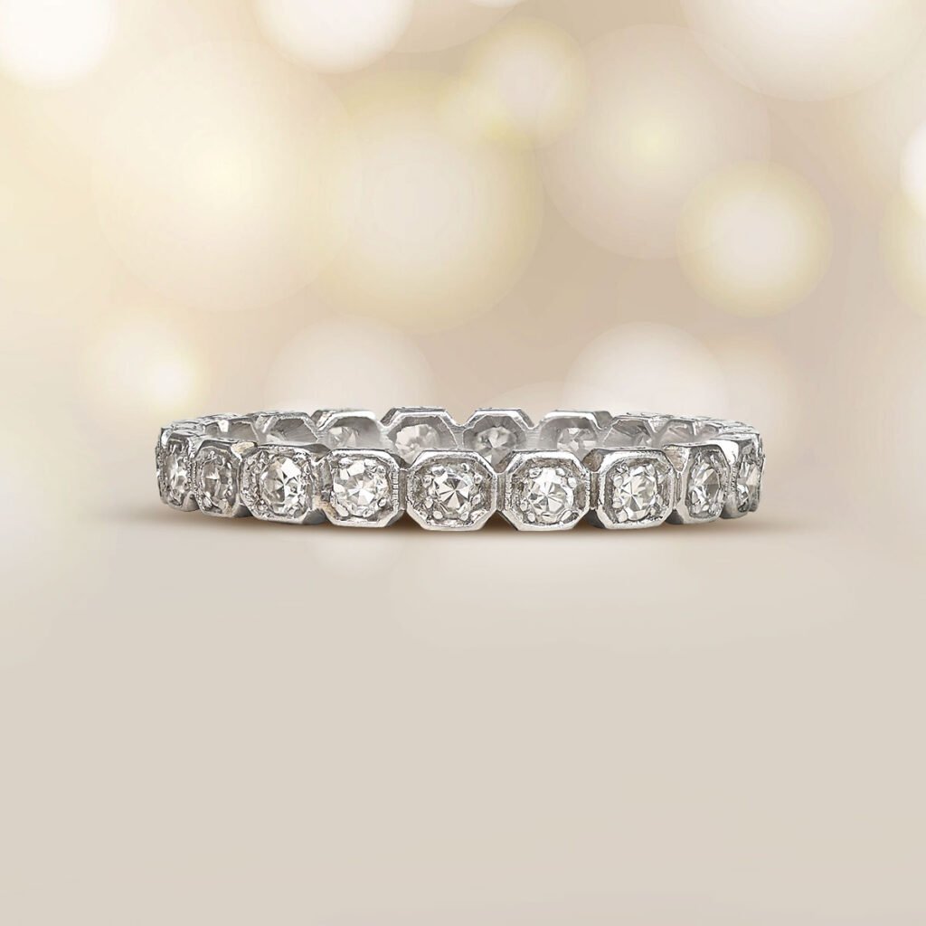 Vintage Eternity Diamond Wedding Band Aldan Band Artistic Picture 15319