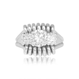 Top View Old European Cut Diamond Engagement Ring 15338