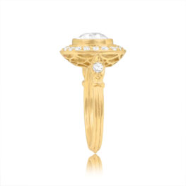 Side View Diamond on Yellow Gold Engagement Ring 15383