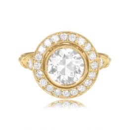 Top View 1.70 carat Diamond Center in 18k Yellow Gold 15383