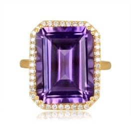 18k Yellow Gold and 12.50ct Amethyst Manorville Ring 15398