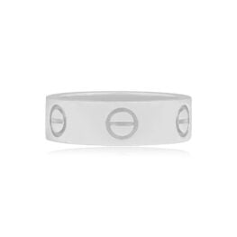 Top View Cartier 18k White Gold Love Band 15409