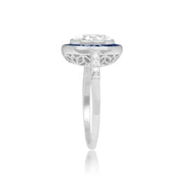 striking halo and diamond engagement ring Top Side View 15425