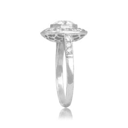 Top Side View 1.07 carat Diamond Center with Halo of Diamonds 15427