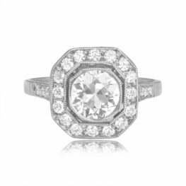 Top View Octagon Shaped Diamond Engagement Ring Bentham Ring 15427