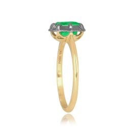 1.06ct Emerald Cut Emerald blackened platinum Dayton Ring 15439vb