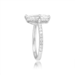 Top Side View 2.33ct Rose Cut Diamond I color, VVS2 clarity Ring Woodville Ring 15458