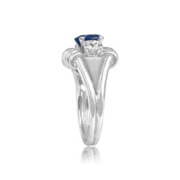 retro era sapphire ring made in white gold