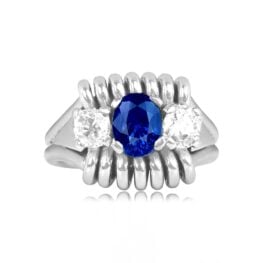 Sapphire and Diamond retro white gold ring Midvale ring 15460