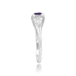 Top Side View 0.66 carat Cushion-Cut Amethyst Engagement Ring 15476