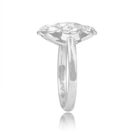 Top Side View Platinum Floral Cluster Engagement Ring 15525