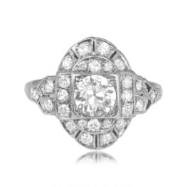0.90 carat Top View GIA-Certified Diamond with Halo Foundry Ring 15544