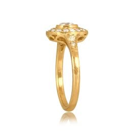 0.59ct Antique Cushion Cut center Diamond diamond Halo Faro Ring 15549