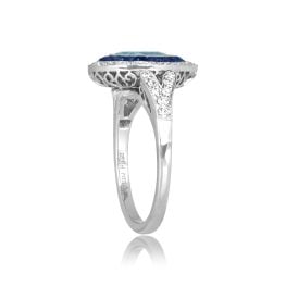 Convertible Pear Shaped Aquamarine Double Halo of diamond and sapphire Cyril Ring & Pendant 15599