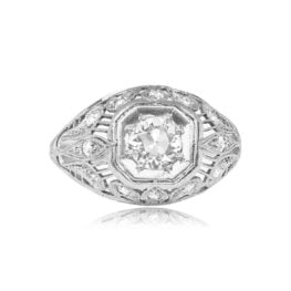 Antique 0.64ct Hornell Ring. Edwardian Era. Circa 1910 Top View