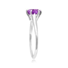 french platinum ring featuring 1.91 carat amethyst Portales ring 15686