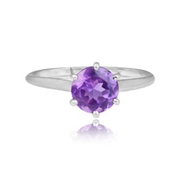 1.91 carat amethyst ring made in france platinum Portales Ring 15686