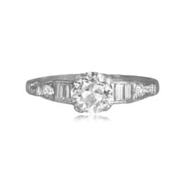 Antique Art Deco 0.53ct Old European Cut Diamond Platinum Ring 15723 TV