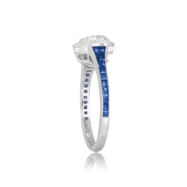 0.91ct Heart-Shaped Diamond and Sapphire on shoulder detailing Marbella Ring 15726
