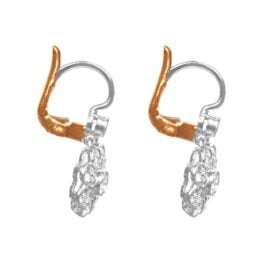 Vintage 1.60ct Diamond Cluster Earrings Platinum Yellow Gold