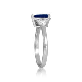 1.50 carat pear shaped center sapphire stone with diamond accents Perry Ring 15766