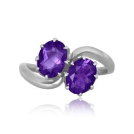 2.35 carat amethyst ring with a toi et moi design Bradley Ring 15771