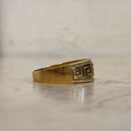 18k yellow gold detailed designed mens band Kane Band 15828