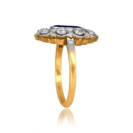 Edwardian 0.79 carat Marquise Sapphire and Diamond Hemingford Ring, Circa 1910 15865