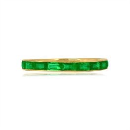 Baguette Cut Emerald Half-Eternity Band. Barden Green Band. 2.5mm 15874