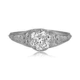center cluster diamond with intricate open work filigree design Marilla Ring 15883