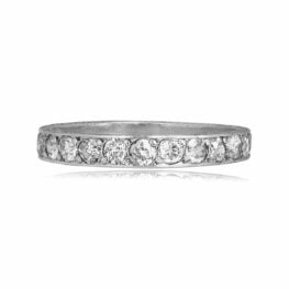 Art Deco Era Engraved Diamond Fermi Band, Circa 1920 3mm 15885
