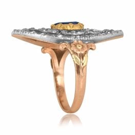 Georgian Era ring GIA Sapphire and diamond Navette Merritt Ring 15937