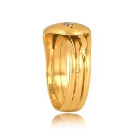 yellow gold Victorian Double Snake Head Carris Band, Circa 1890s 15941