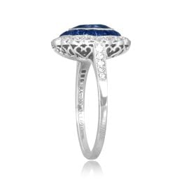 1.69ct Sapphire and diamond platinum Double Halo Cammoro Ring 16137 TSV